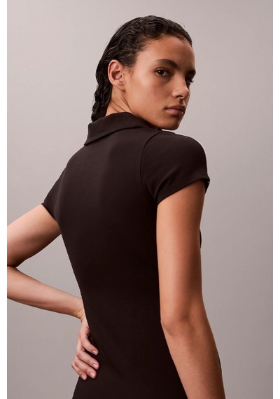 Calvin Klein Teknik Örme Polo Mini Kadın Siyah Elbise Yw0yw01763-01w Siyah Calvin Klein Teknik Örme Polo Mini Kadın Siyah Elbise Yw0yw01763-01w Siyah
