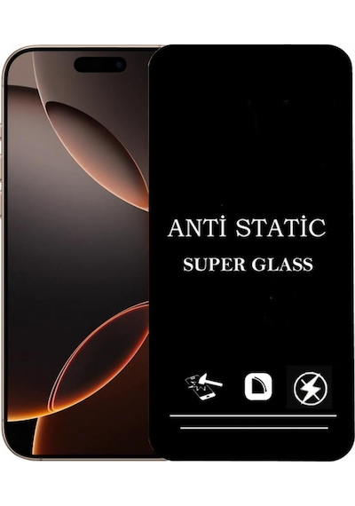 Apple Uyumlu   iPhone 16 Pro Max Anti Statik Ekran Koruyucu Toz Tutmayan Kırılmaz Cam