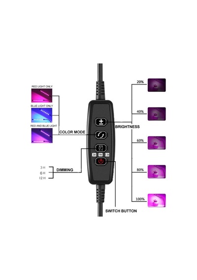 Tam Spektrum Fito Led Işık Bitki Büyütme 5V Usb 60W Lamba Zaman V