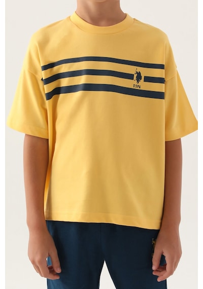 U.S. Polo Assn. Lisanslı Emblem Sarı Erkek Çocuk Bermuda Takım 5274-43184 Sarı