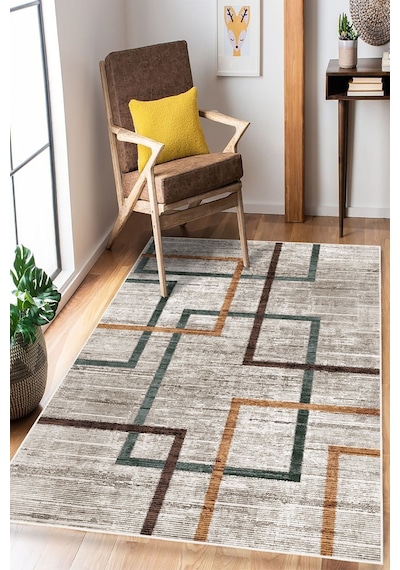 Modern Makinede Yıkanabilir Kaydırmaz Leke Tutmaz Salon Halı Oturma Odası Mutfak Antre Halısı Yolluk Yeşil