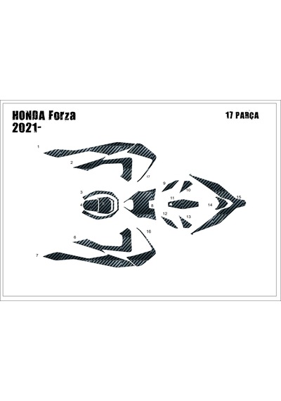 Forza 250 2021- 15 Parça Tank Pad Grenaj Kaplama Siyah 81231293