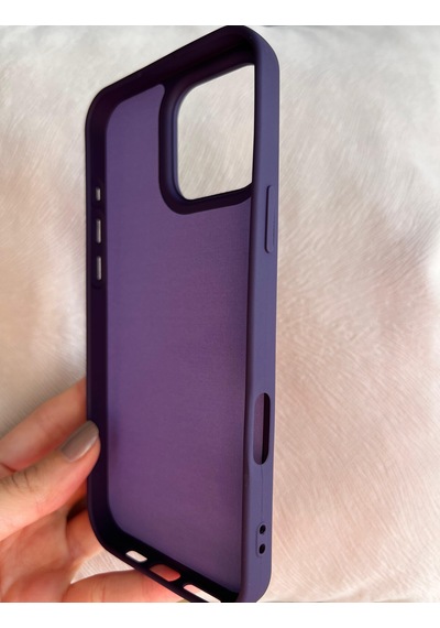 Apple Uyumlu iPhone 16 Pro Max Logolu İçi Kadife Silikon Lansman Kılıf