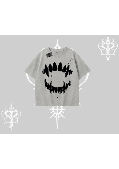 Startmore Startmore Beyaz Oversize Tişört Vampir Dış Gri