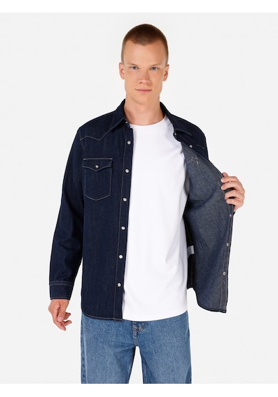 Colin's Colins Mavi Erkek Gömlek U.kol Denim Mavi