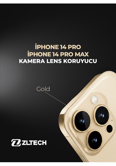 İphone 14pro/14promax Uyumlu Kamera Lens Koruyucu Gold
