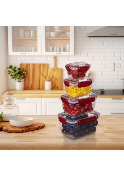 4'lü Master Dikdörtgen Saklama Kapları 400 ML - 800 ML - 1400 ML - 2300 ML 001
