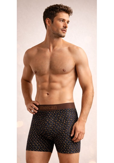 Mercan Desenli Erkek Boxer 6'lı Paket Zer