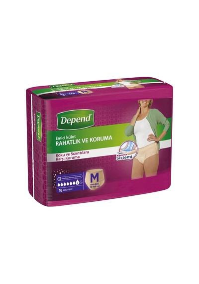 Depend Emici Külot Kadın Orta Ekonomik Paket 16'lı - 7 Adet Tarı