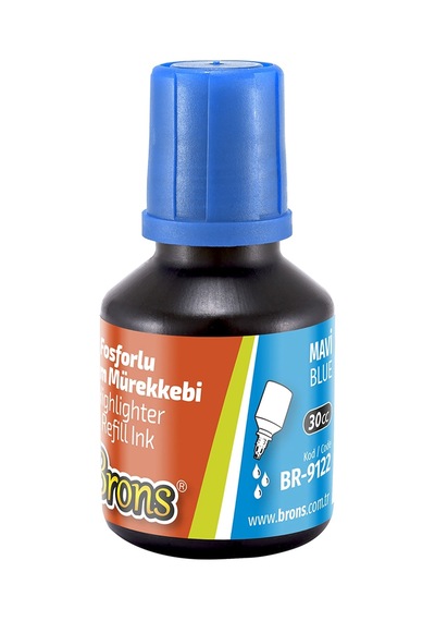 30 Ml Fosforlu Kalem Mürekkebi Mavi Br-9122 Mavi