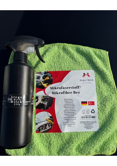Sieger Milch Hızlı Araç Cilası 500ml Sprey + Microfiber Bez Tekl
