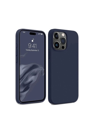 Apple Uyumlu   iPhone 15 Pro Max Kılıf First Silikon - Lacivert