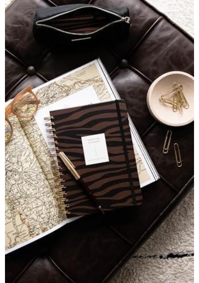 Spiralli Süresiz Planlayıcı Ajanda Kahverengi Zebra- 15x21 Çok Renkli
