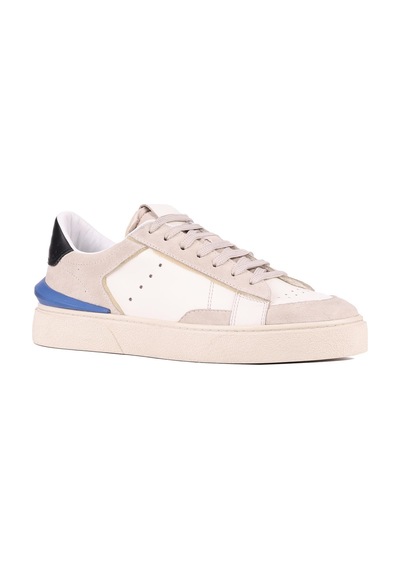 Shoetyle - Bej Süet, Beyaz Deri Bağcıklı Erkek Sneaker 666-23-1252 Deri Beyaz