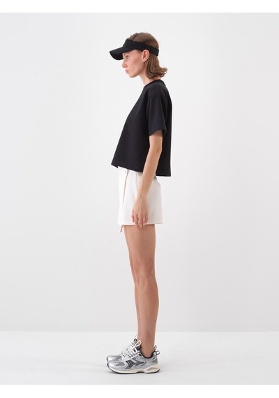 Xint Siyah Pamuk Dokulu Oversize Tişört 602459