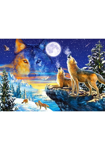 Castorland 1000 Parça Puzzle Howling Wolves