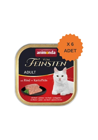 Animonda Vom Feinsten Biftekli Ve Patatesli Yetişkin Kedi Konservesi 100gr X 6 Adet