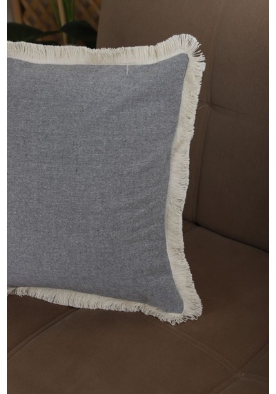 Dnc Home Tekstil Ndchome Gri Püsküllü Kırlent Kırlent Kılıfı 43 X 43