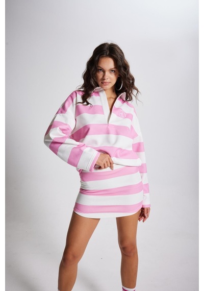 Holly Lolly Şardonlu 3 İplik Kumaş Logolu Fortune Sweatshirt Pembe