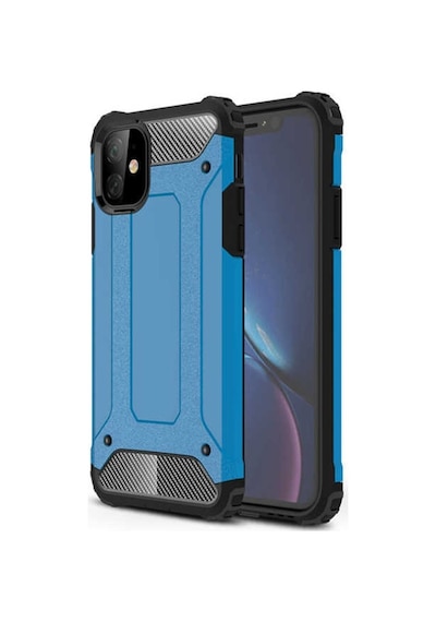 Noktaks - Apple Uyumlu iPhone 11 - Kılıf Çift Katman Zırh Tank Crash Military Kapak - Mavi