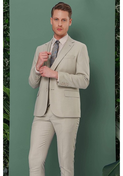 Efor Tk 871 Slim Fit Çağla Klasik Takım Elbise Çağla Yeşili