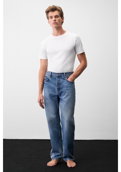 Grımelange Grimelange Carpe Erkek Straight Fit Koyu Mavi Jeans