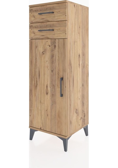 Hyperion Dolap 2 Raflı 2 Çekmeceli Tek Kapaklı 44x44x134 Çam-çam Çam