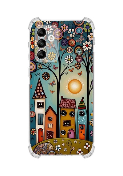 Printify Samsung Galaxy M13 İle Uyumlu Düşlerin Dansı Serisi Gece Senfonisi Tasarımlı Uv Baskılı Köşe Korumalı Antişok Kılıf Şeffaf