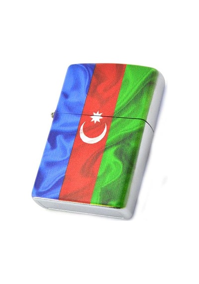 Azerbaycan Bayrak Baskılı Benzinli Çakmak