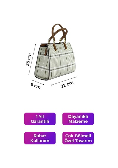 Kriste Bell Kadın Çanta Ekose - Bej 7406-e Bej