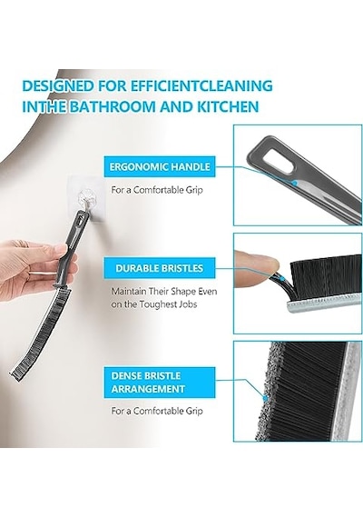 Boşluk Temizleme Fırçası, 2 Adet Sert Kıllı Köşe Temizleme Fırçası Paketi, Mutfak, Banyo, Boşluklar, Köşel
