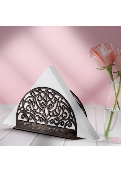 Kişiye Özel Ahşap Peçetelik - Model 5-4