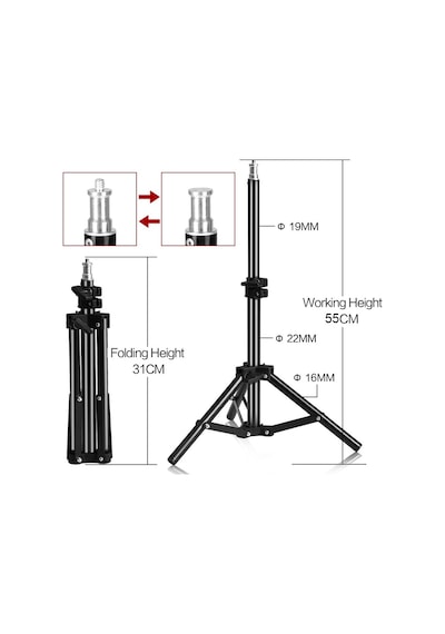 Fototek 2 Metre Light Stand  Işık Ayağı 200 Cm 3 Kg Kapasiteli