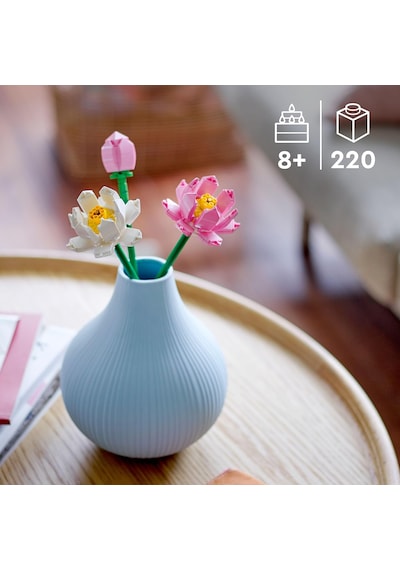 LEGO® Botanicals Lotus Çiçekleri 40647 – 8 Yas ve Üzeri Çocuklar için 2 Çiçek ve 1 Tomurcuk Içeren Oyuncak Yapim Seti (220 Parça)