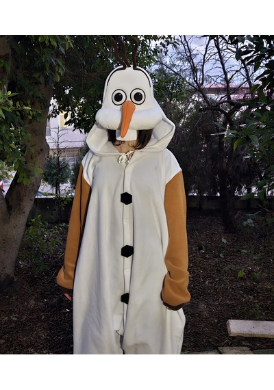 Olaf Kostümü Yetişkin Karlar Ülkesi Olaf Pijama Tulum Kostüm