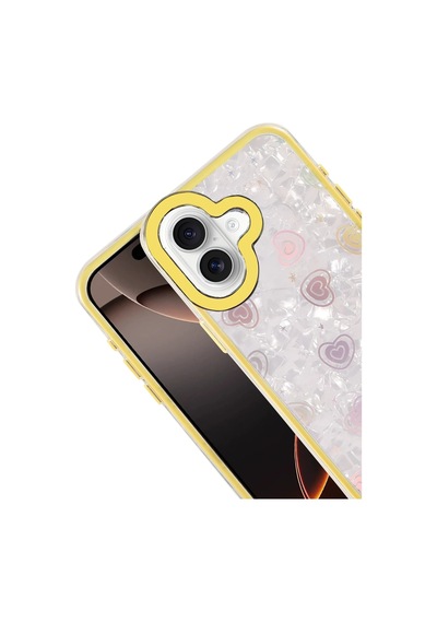 Newface - 53 - Apple iPhone Uyumlu 16 Lumi Desenli Kapak - Flzdgnkr - - Sarı Diğer
