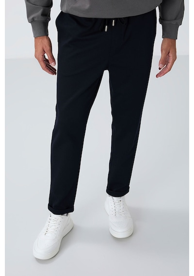 Tommy Life Lacivert Yüzeyi Dokulu Standart Fit Erkek Eşofman Alt - 82154