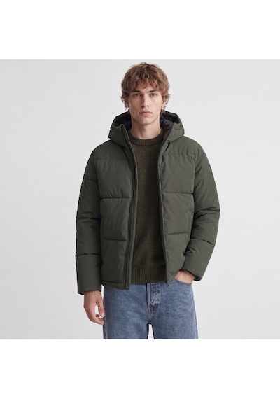 Jack & Jones Erkek Ayarlanabilir Bagcikli Kapüsonlu Puffer Ceket - Galaxy - 12303930 Rosin