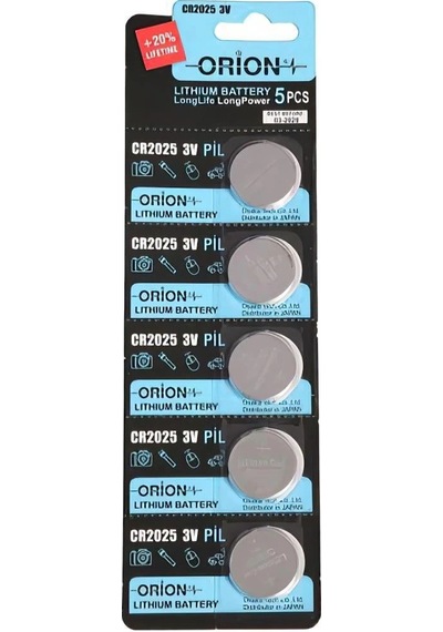 Orion Cr2025 3v Lityum Düğme Pil 5'li Kart Paket
