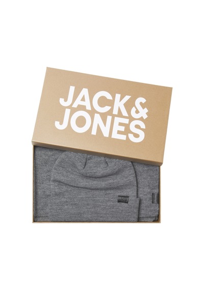 Jack & Jones Jacjolly Knıt Gıftbox Erkek Gri Atkı Bere Eldiven - 12163827