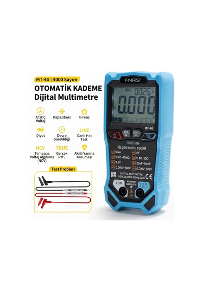 Fnırsı Mt-40 Akıllı Dijital Multimetre 4000 Sayım