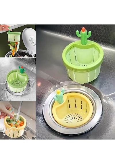 Büro Ev Ofis Mutfağı İçin Basmalı Kaktüs Lavabo Süzgeci Gider Filtresi