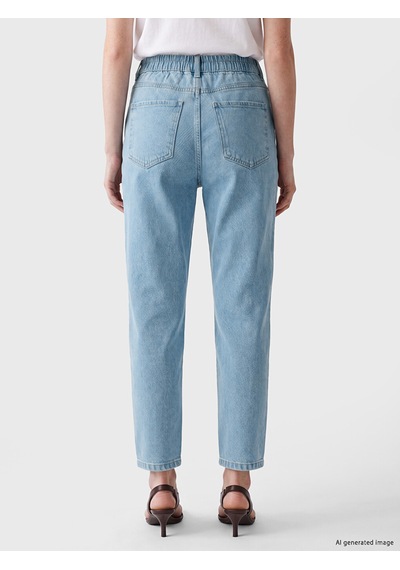 Lcw Comfort İndigo Beli Lastikli Kadın Jean Pantolon