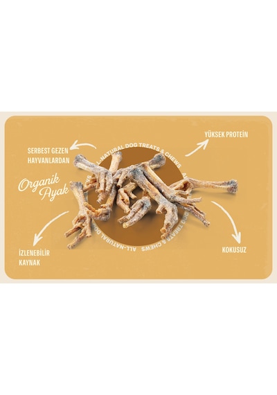 Baffs Naturals Tavuk Ayak Doğal Çiğnemelik Köpek Ödül Maması 100 G