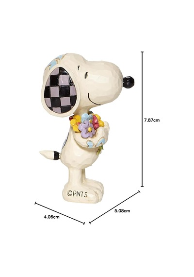 Enesco Peanuts By Jim Shore Snoopy Bahar Çiçekleri Tutan Minyatür Heykelcik, 7 Cm, Çok Renkli Diğer