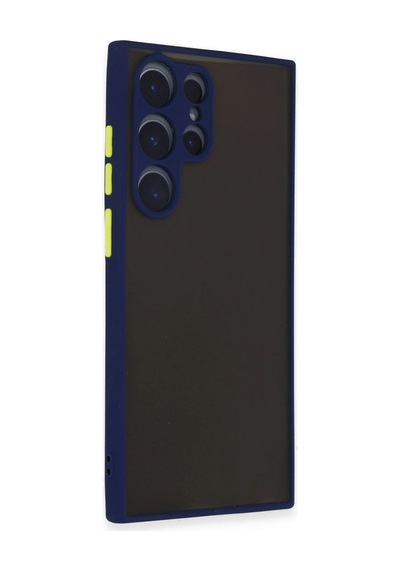 Samsung Uyumlu  Galaxy S22 Ultra Kılıf Montreal Silikon Kapak - Lacivert Çok Renkli