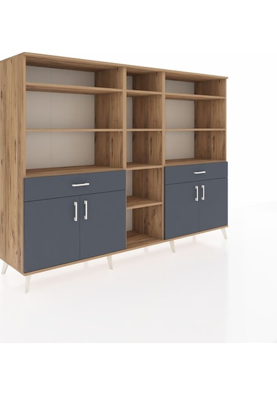 Hyperion Dolap 12 Raflı 2 Çekmeceli 4 Kapaklı 220x44x163 Çam-antr Çam-antrasit Hyperion Dolap 12 Raflı 2 Çekmeceli 4 Kapaklı 220x44x163 Çam-antr Çam-antrasit
