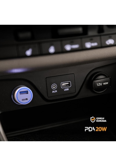 Polosmart Pbs134 Hızlı 1 Usb 1 Pd Çıkışlı 20w Araç Şarjı Beyaz