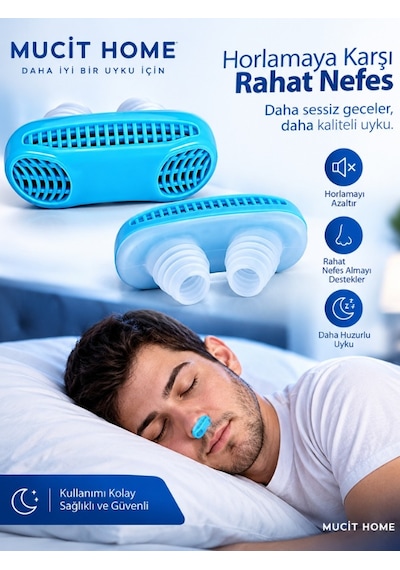 Mucit Home Silikon Burun Rahatlatıcı Tıkanıklık Giderici Horlama Önleyici Engelleyici Burun Klipsi