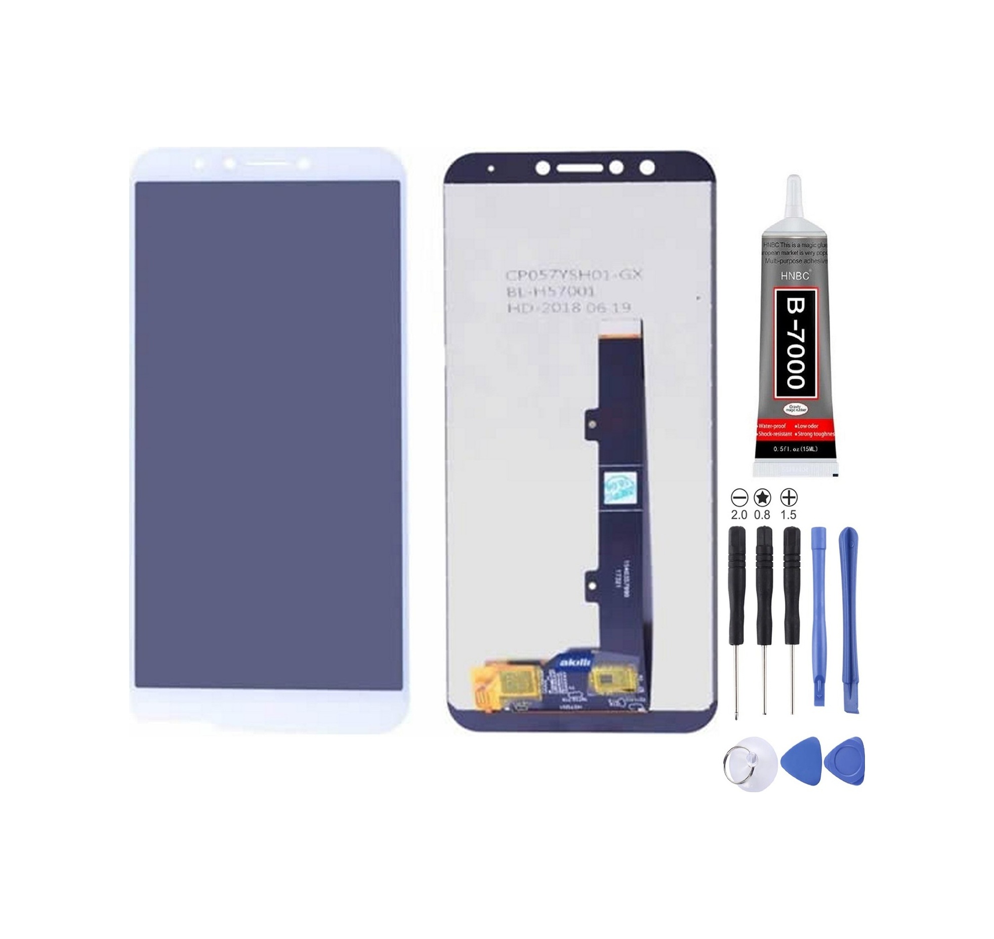 General Mobile Gm8 Uyumlu Lcd Ekran Çıtasız Beyaz + Montaj Kiti